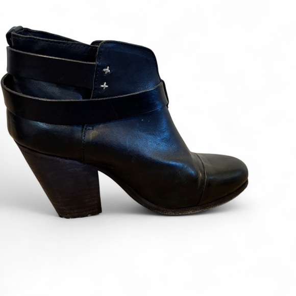 Rag & Bone Black Leather Moto Ankle Boots Size 6 EU 36 Handmade in Italy - Picture 14 of 15